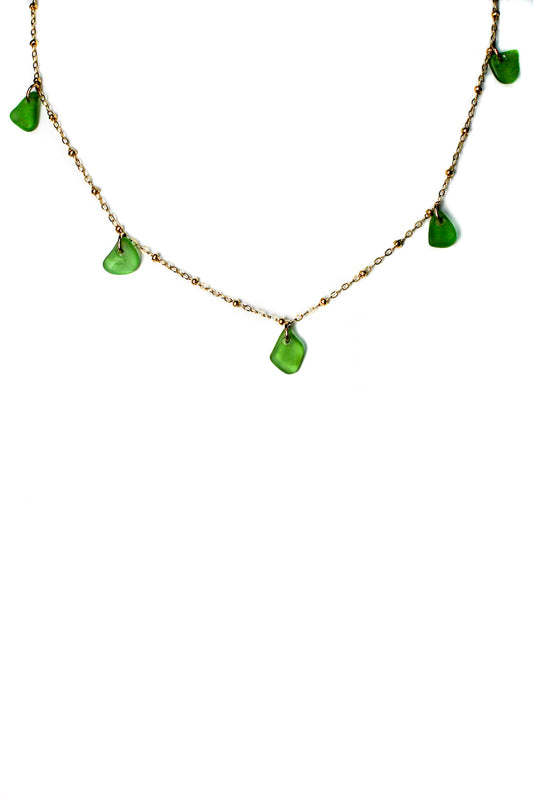 Gold Bead Chain Necklace X Five Sea Glass