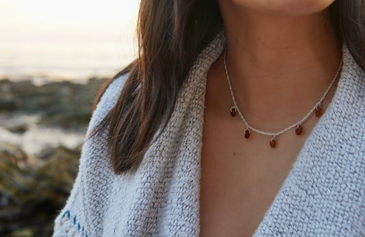 Silver Double Rope Chain Necklace X Five Sea Glass